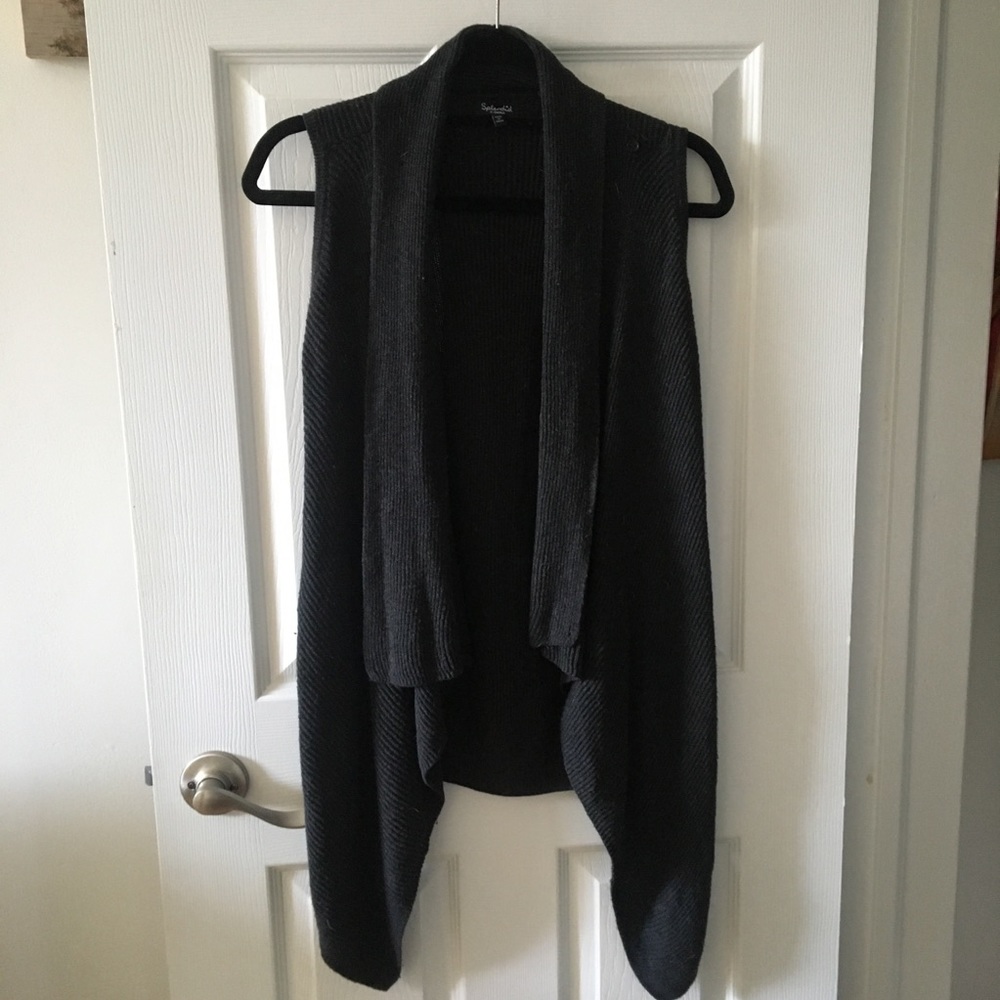 Splendid Cotton Wool Blend Drape Vest XS